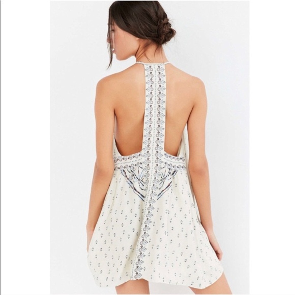 UO Ecote Gigi Mixed Print T-Back Frock Dress